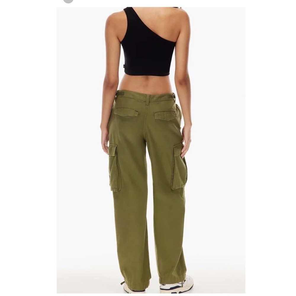 TNA Aritzia Supply Cargo Pants Green Baggy Wide Leg Women Size 6 109818 - Picture 2 of 13